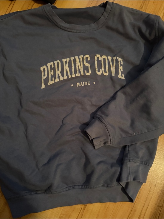 Tops - Perkins Cove Maine Pullover Sweatshirt - Slate Blue